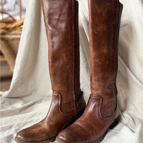 Frye Shoes - Frye Cognac Leather Knee High Pull on Boot -Woman’s 8.5